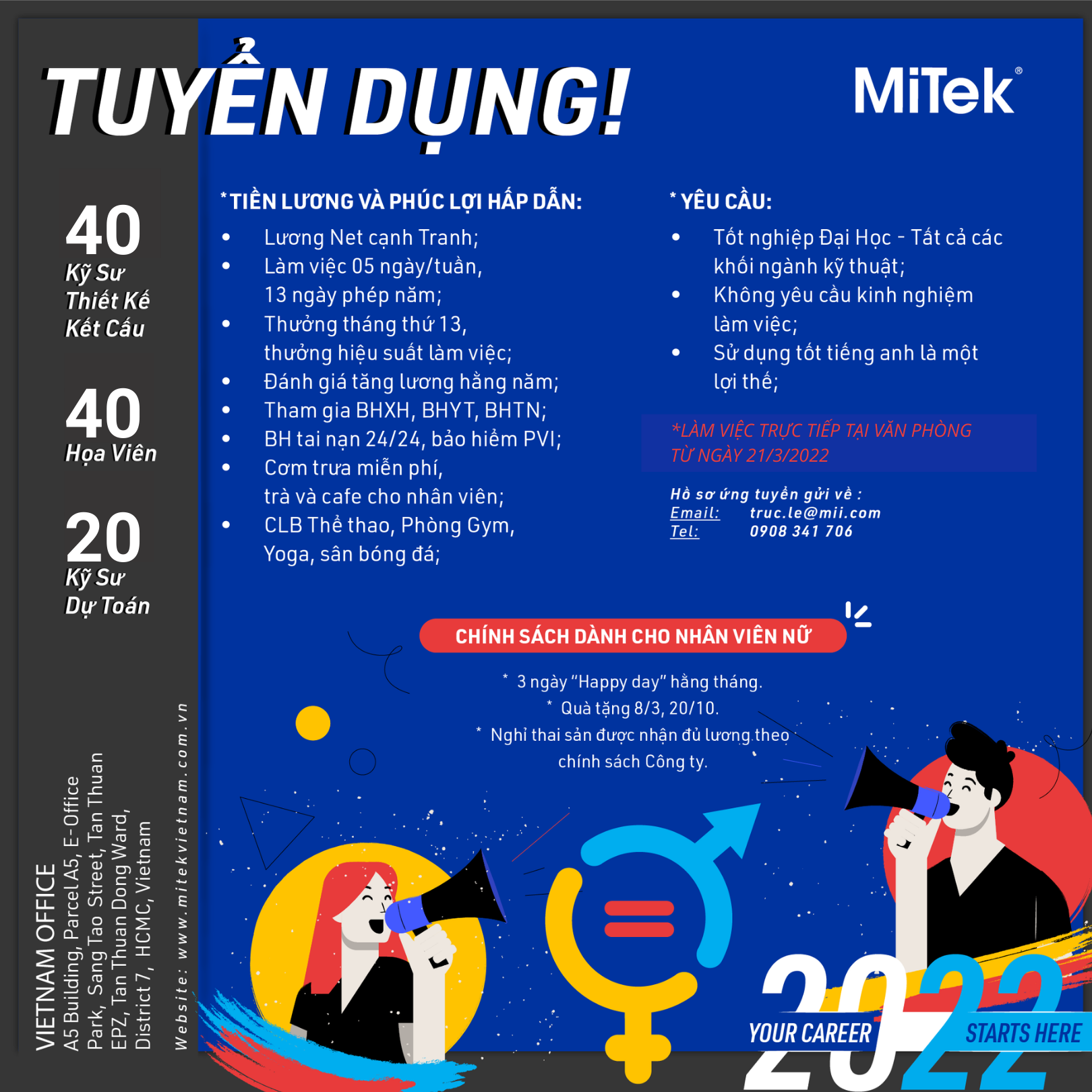 Tuyển dụng-Công ty MiTek (Tháng 3)