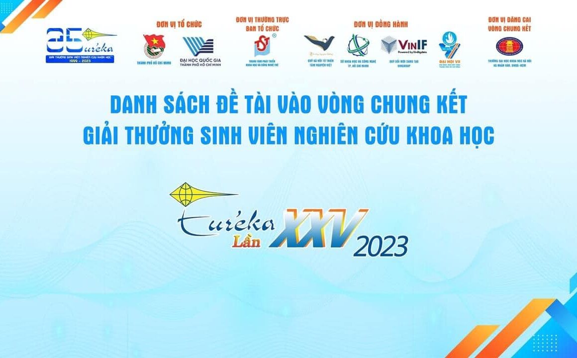 CHÚC MỪNG 12 ĐỀ TÀI CỦA TRƯỜNG ĐẠI HỌC KHOA HỌC TỰ NHIÊN, ĐHQG-HCM VÀO VÒNG CHUNG KẾT GIẢI THƯỞNG SINH VIÊN NGHIÊN CỨU KHOA HỌC EURÉKA LẦN THỨ 25 – NĂM 2023