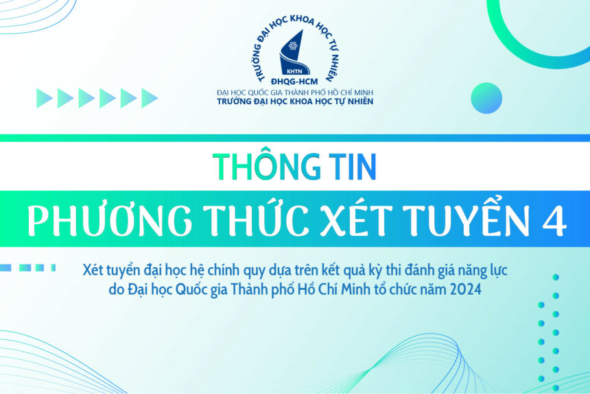 Thông báo PHƯƠNG THỨC XÉT TUYỂN 4: Xét tuyển đại học hệ chính quy dựa trên kết quả kỳ thi đánh giá năng lực do Đại học Quốc gia Thành phố Hồ Chí Minh tổ chức năm 2024